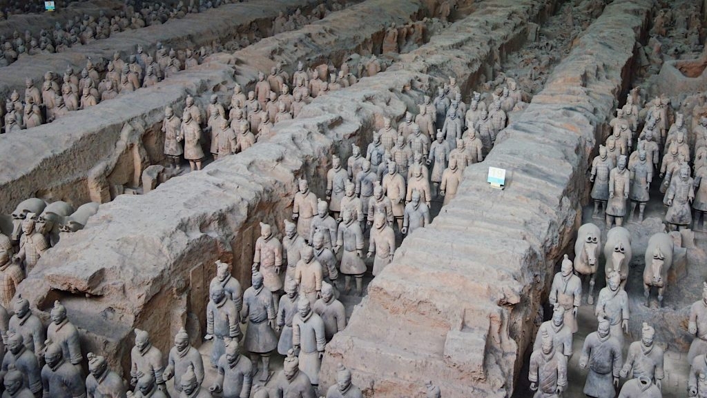 The Terracotta Warrior museum contained 6000 life-size warriors (only 2000 are on display) and horses, all ready in a battle formation.